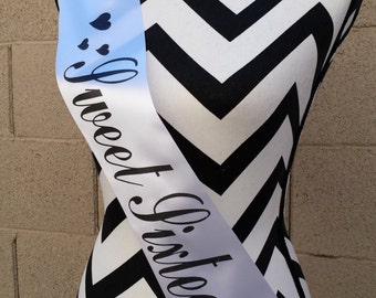 Sweet Sixteen Sash . Birthday Sash . Happy Birthday . Party Sash . BIRTHDAY GIRL . Birthday Girl Satin Sash Black Satin Sash . Sweet Sixteen