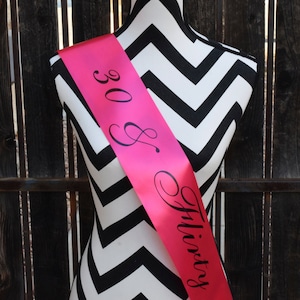 Thirty and Flirty Birthday Sash . 30 and Flirty Birthday Sash . Dirty Thirty Birthday Sash 30th Birthday Party Sash Birthday Girl Satin Sash