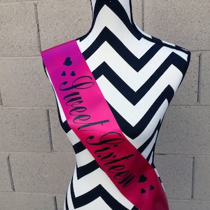 SALE Sweet Sixteen Sash . Birthday Sash . Happy Birthday . Party Sash . BIRTHDAY GIRL . Birthday Girl Satin Sash  Satin Sash . Sweet Sixteen