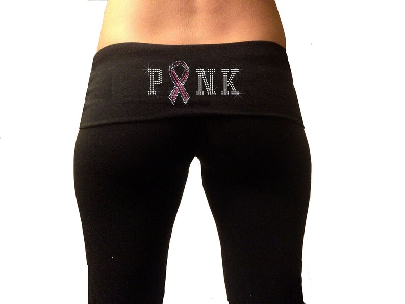 Custom Breast Cancer Awareness Yoga Pants . Breast Cancer Etsy