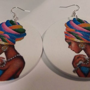 African wood earrings