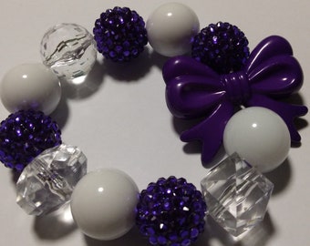 Purple Christmas bow bracelet