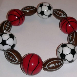 Sports mom chunky bead bracelet
