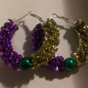 Mardi gras earrings (medium)