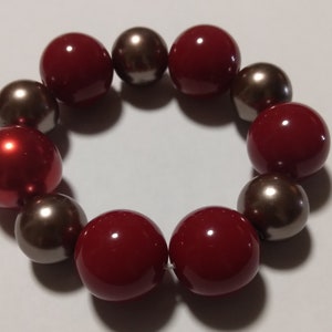 Red and Brown bracelet ( small to medium wrist)