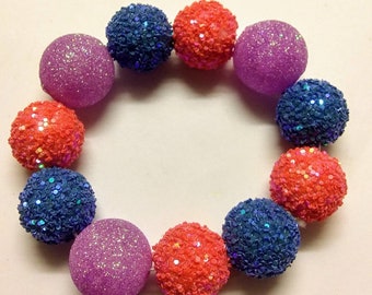 Multi color blue glitter bracelet