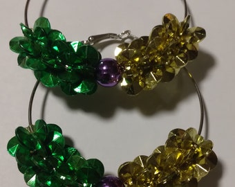 mardi gras hoop earrings