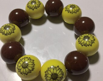 Autumn Fall sunflower bracelet