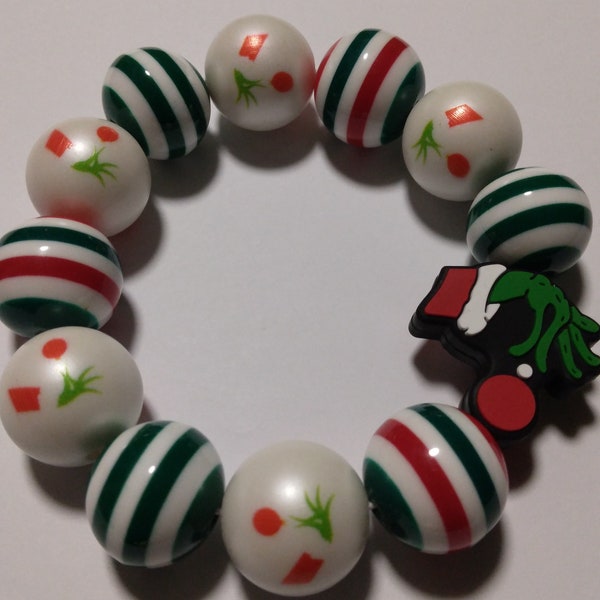 Grinch Christmas bracelet