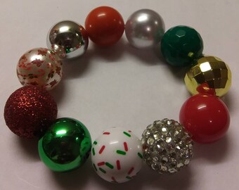 Christmas chunky bead bracelet