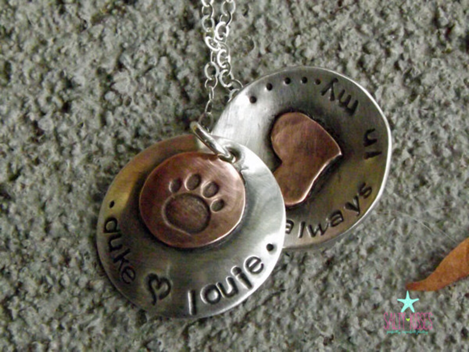 Sterling silver pet memorial locket personalized necklace hand Etsy
