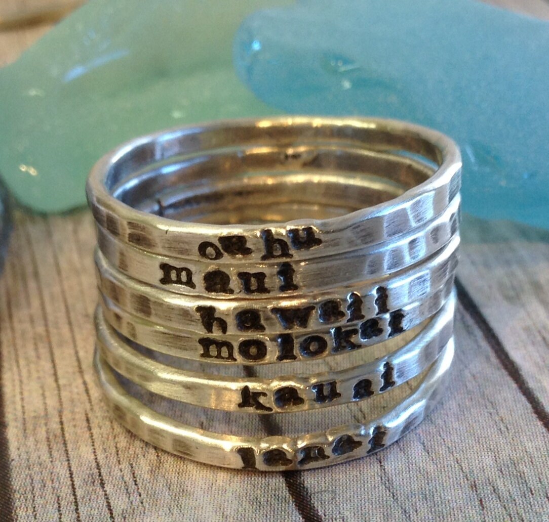 New skinny personalized stackable stacking rings sterling silver stac…