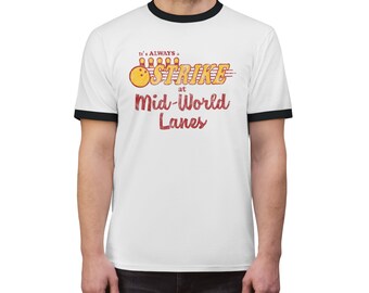 Mid-World Lanes Bowling Logo - Maglietta Ringer unisex The Dark Tower (FINO A 4X!)