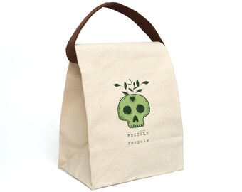 RECYCLE SKULL- 100% Cotton Reusable Lunch Bag