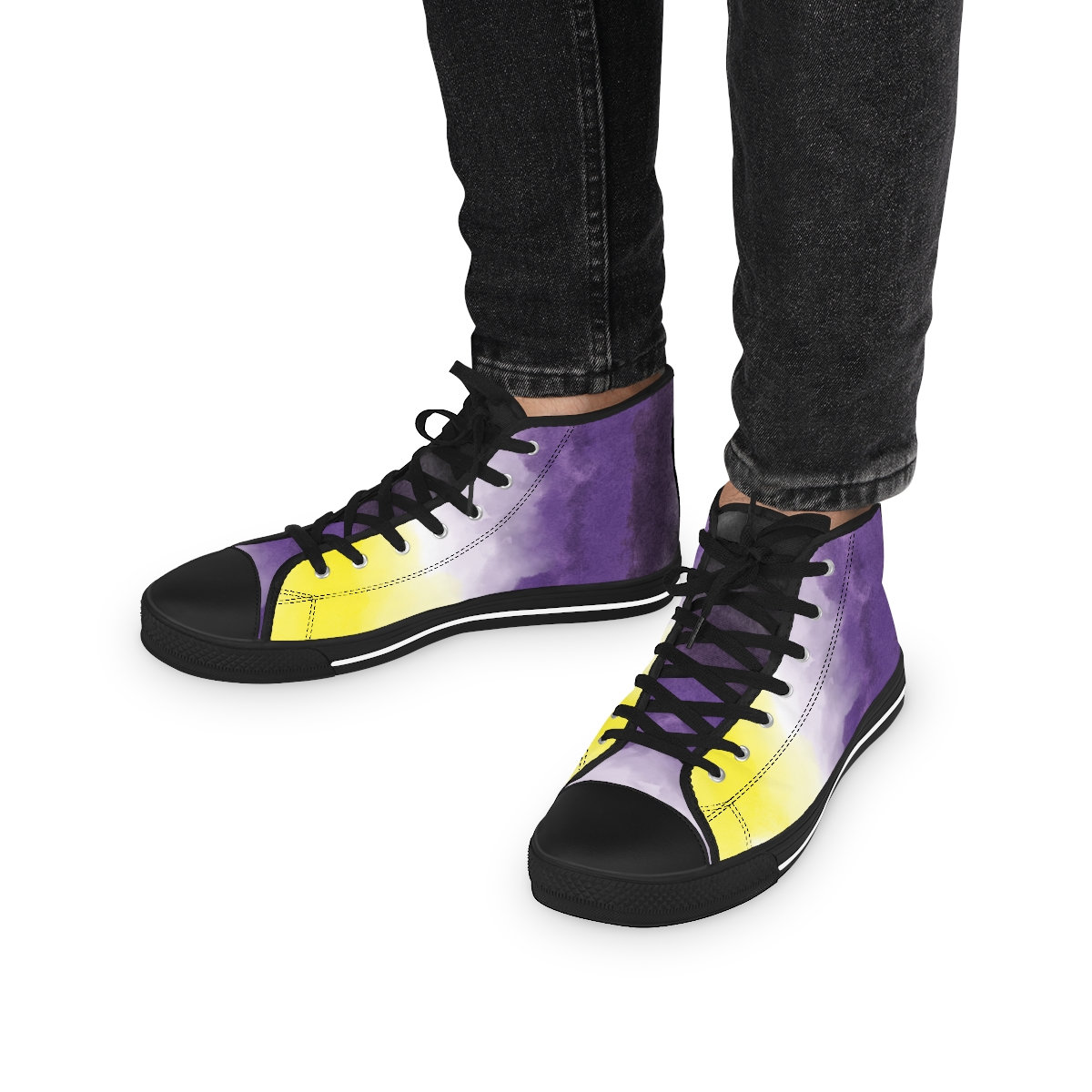 MENS Watercolor Nonbinary LGBTQ Pride Rainbow High Top Sneakers - Etsy