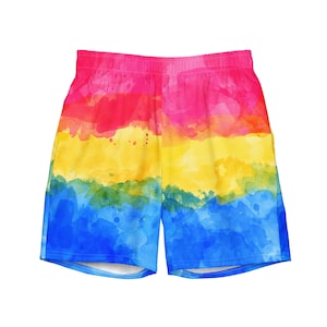 PANSEXUAL Watercolor Pride Recycled Unisex Swimming Trunks- UP TO 6X!
