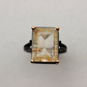 For K ONLY Titania One of a Kind Rutile Quartz Cocktail Ring, Ready to Ship