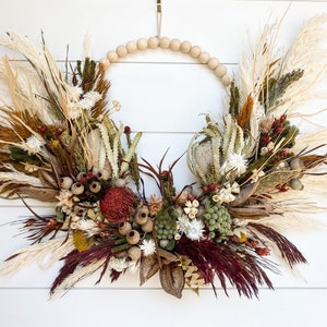 Large Beaded Dried Harvest Wreath