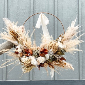 Dried Floral Gold Ring Wreath