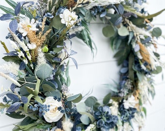 Blue Hue Fall Wreath