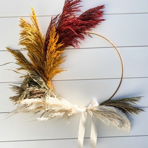 Large Grasses Gold Ring Wreath