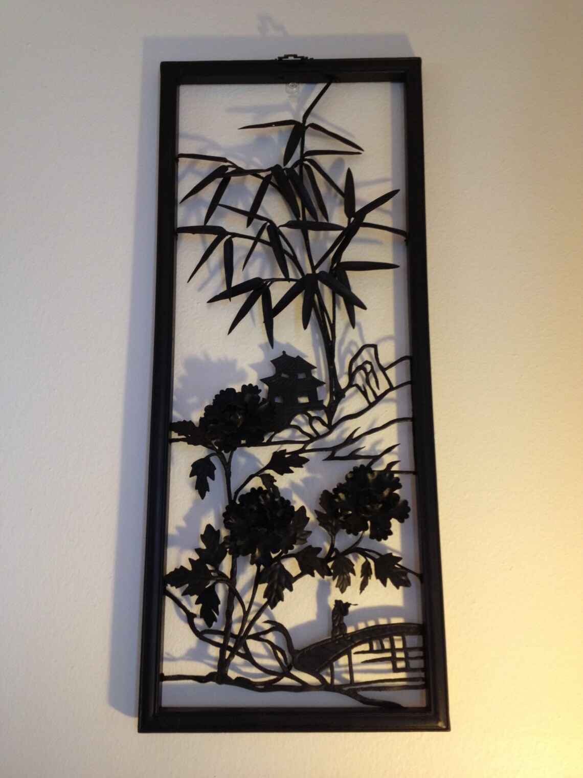 Mid Century Asian Metal Wall Art Etsy