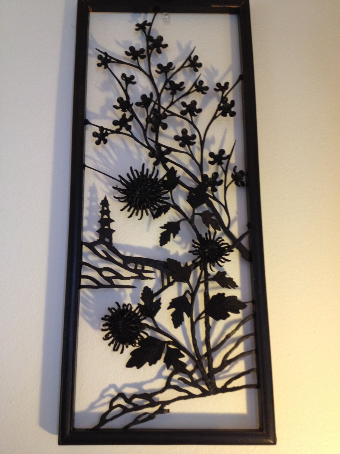 Mid Century Asian Metal Wall Art | Etsy