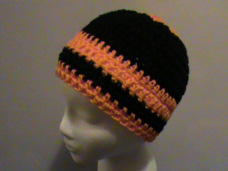 Halloween Crochet Hat Orange and Black Crochet Hat #101 FREE SHIPPING Crochet Hats Black and Orange Crochet Beanie Ready to Ship