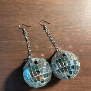 Disco ball earrings, mirror ball