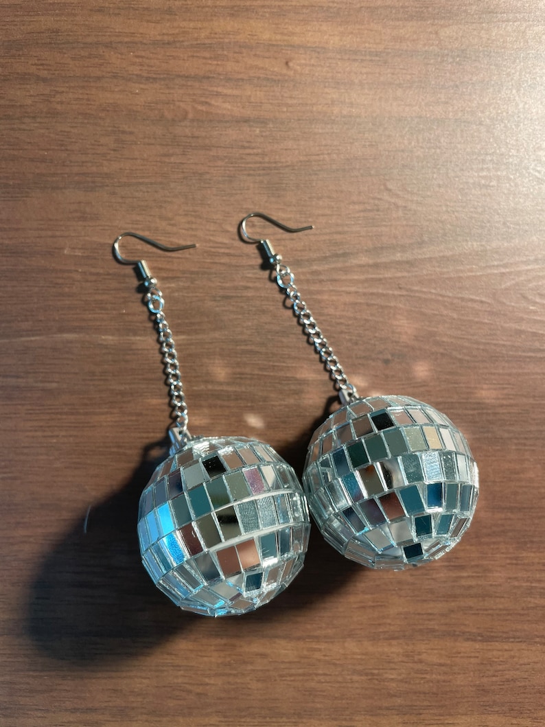 Disco Ball Earrings Mirror Ball Etsy