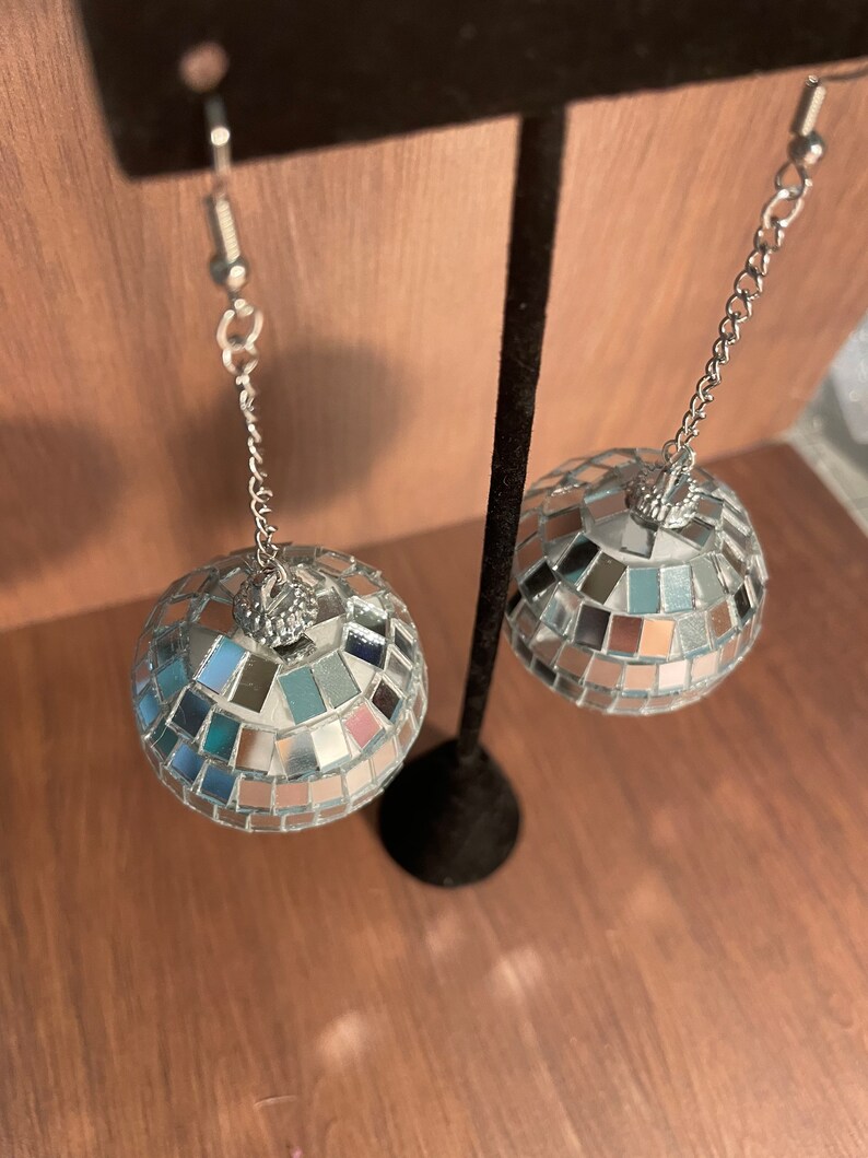 Disco Ball Earrings Mirror Ball Etsy
