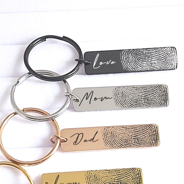 Fingerprint Keychain Etsy