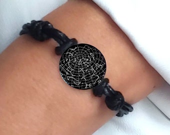 Gepersonaliseerde Night Sky Star Map Armband voor vrouw, op maat gegraveerde verstelbare leren armband, jubileumcadeau voor haar, vriendin cadeau