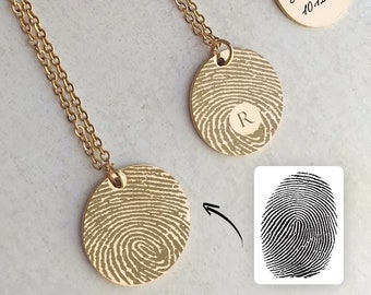 Fingerprint necklace, thumbprint memorial jewelry, Grief jewelry, Loss of loved one gift, Mourning jewelry, loss of father, loss of mother