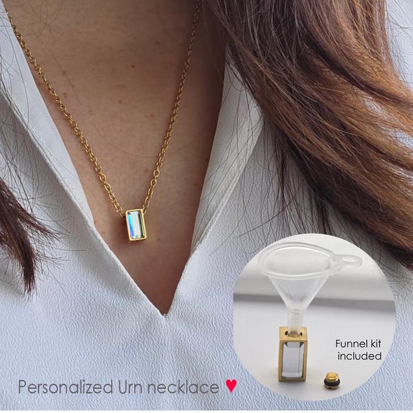 Memorial Urne Halskette für Asche | Gold Edelstahl Feuerbestattung Anhänger | Halskette mit der winzigen Asche für die Liebsten | Sympathy Geschenk für Frauen