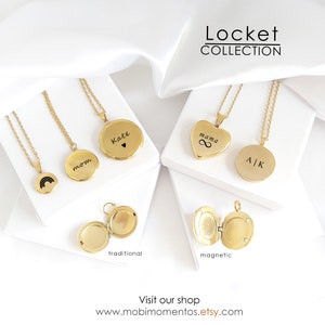 Custom engraved gold heart locket for photo, pendant with picture, personalized birthday gifts for mom, grandma, sister, mothers day gift image 9