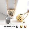 Fingerprint heart urn necklace for ashes with handwriting, deceased thumbprint memorial cremation jewelry, loss of mother, loss of father