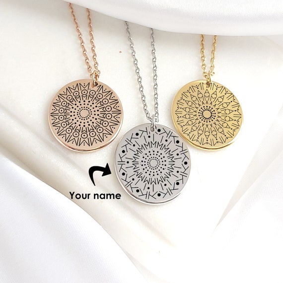 Name mandala necklace discount