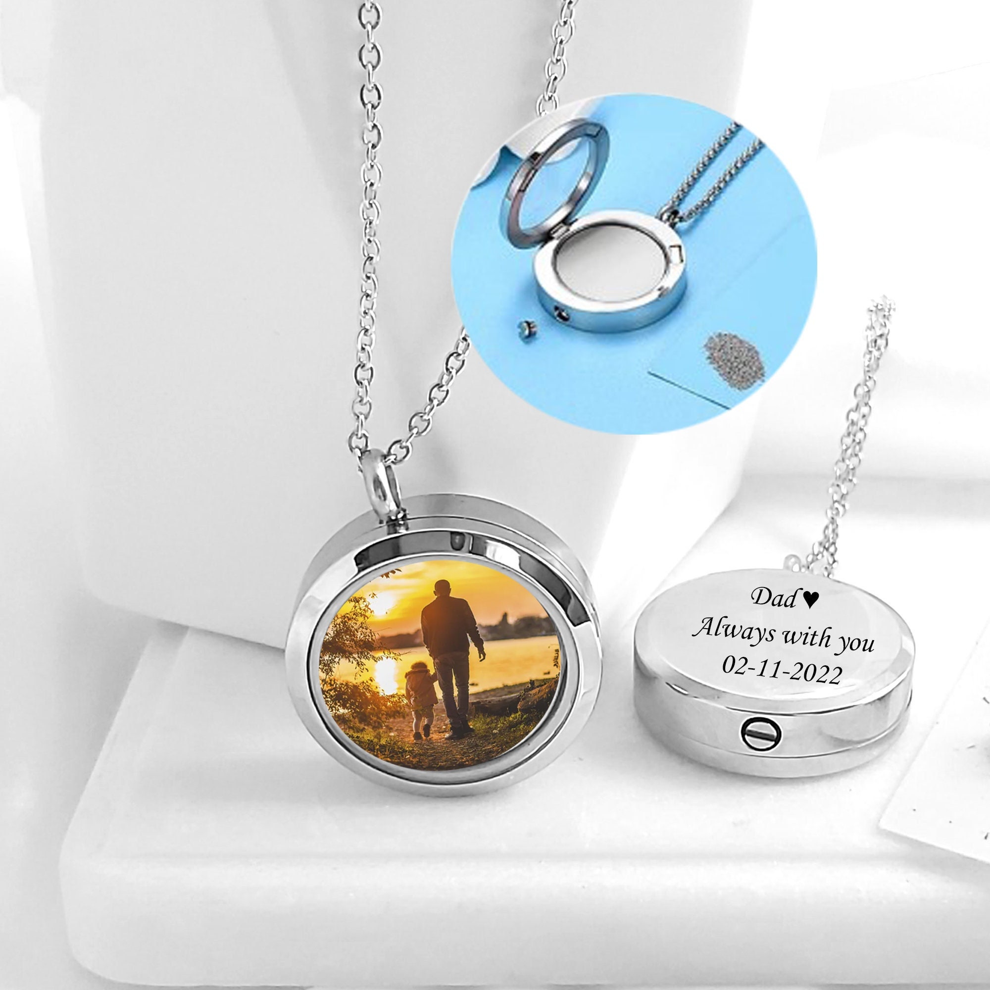 Amazon.com: Fanery sue Personalized Large Heart-shape Locket With 2 Picture  Inside Engraved Pendant Memorial Necklace Customizable Any Photo  Text&Symbols for Women (Gold): Clothing, Shoes & Jewelry
