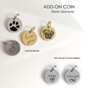 Add-on Disc Charm engraved with custom images and text