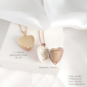Custom engraved gold heart locket for photo, pendant with picture, personalized birthday gifts for mom, grandma, sister, mothers day gift image 5