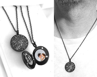 Star map locket necklace with photo for men, personalized birthday, anniversary & Valentines gifts for boyfriend and husband, astrology gift