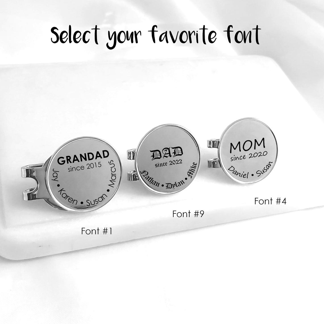 Custom Golf Ball Marker Engraved With Family Names Etsy Canada