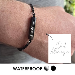 Handwriting urn bracelet for human ashes, memorial jewelry, custom engraved cremation urn, sympathy gift, dad memorial gift, loss of mother