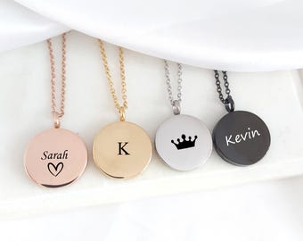 Medaillon mit Fotos, individuell gravierte runde kleine Medaillon-Halskette, personalisierte Geschenke für Mädchen und Jungen.
