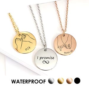 Pinky Promise Necklace Personalized, Hand Gestures Necklace, I Love You Necklace, Best Friend Necklace, Girlfriend Gifts, Friendship Gift