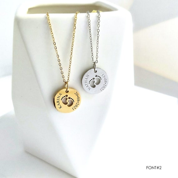 Name coin sale necklace