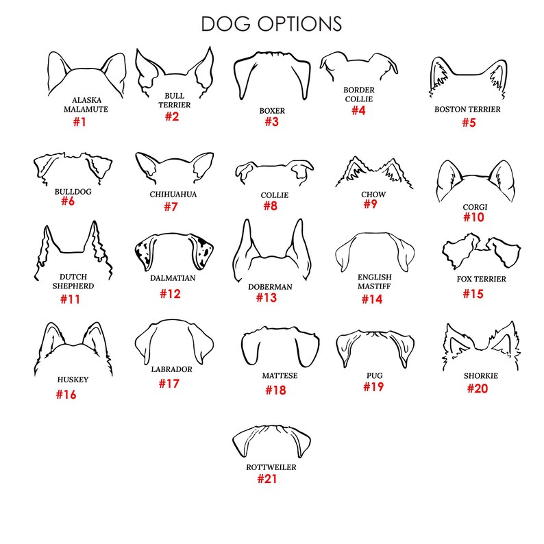 Personalized Dog Ears Necklace, Memorial Dog Jewelry, Pet Loss, Dog Mom