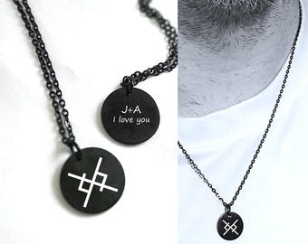 Couples necklace, love viking symbol, Personalized Nordic Viking Jewelry for boyfriend, anniversary gifts for couples, gifts for her and him