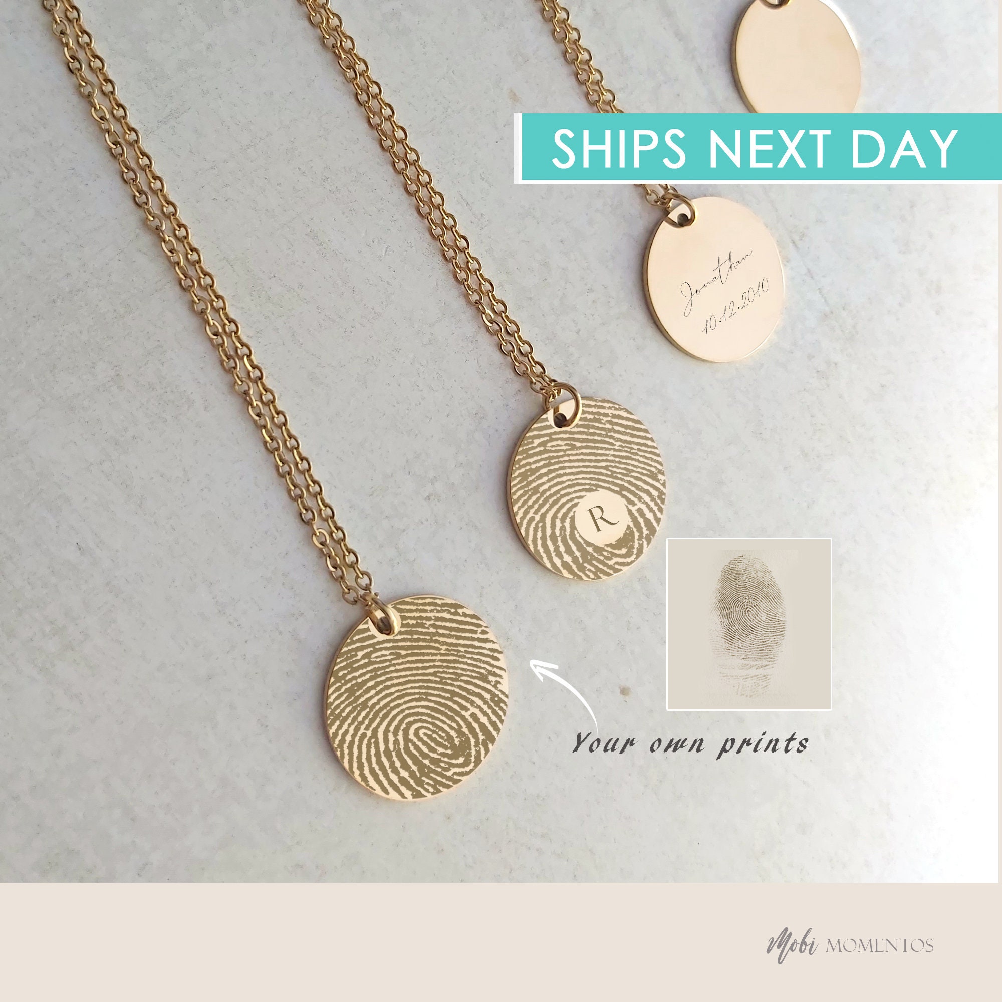 Fingerprint necklace of deceased loved one Clearance